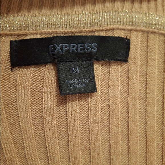 Express Tan Ribbed Knit Top - Picture 4 of 4